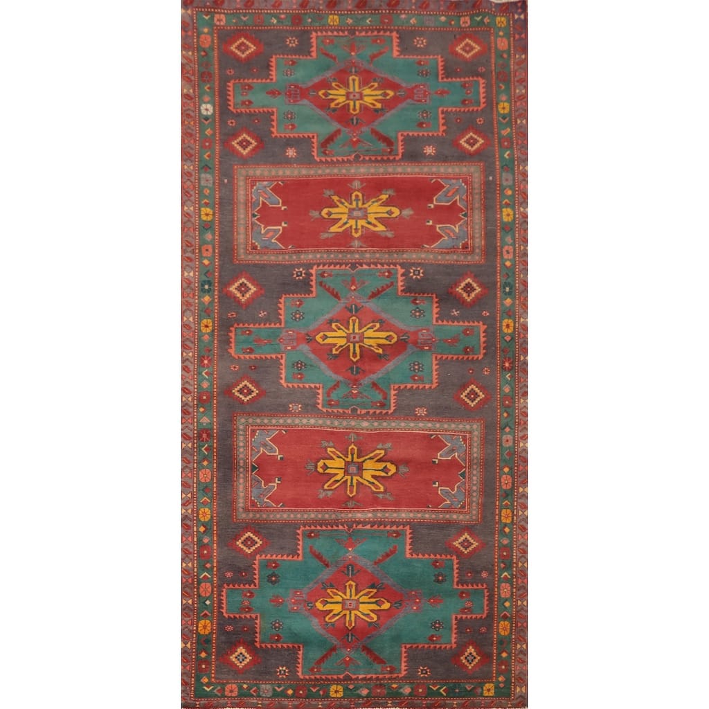 Hand Knotted Oriental 100% Wool Carpet Traditional Tribal Multi-Colored Meshkin Area Rug - 10' 4'' X 5' 0''