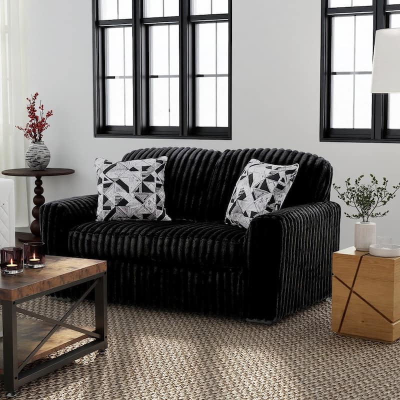 Roundhill Furniture Solenne 2-Piece Living Room Set, Oversized Sofa and Loveseat with Jumbo Corduroy Upholstery