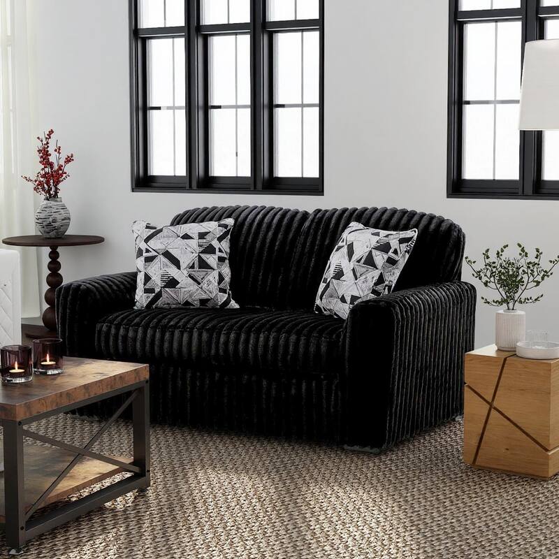 Roundhill Furniture Solenne 4-Piece Living Room Set, Oversized Sofa, Loveseat, Chair and a Half, and Ottoman