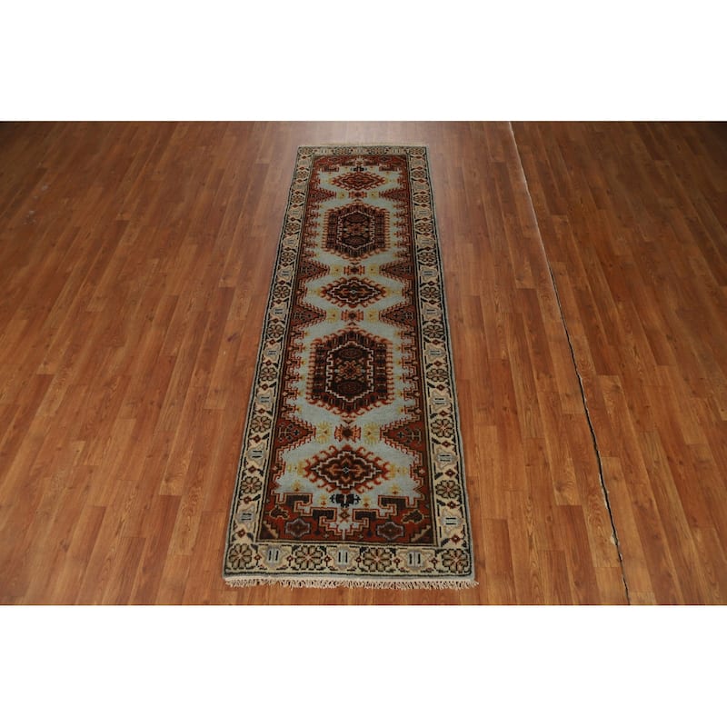Viss Indian Runner Rug Hand-Knotted Traditional Wool Carpet - 2'6"x 7'11"