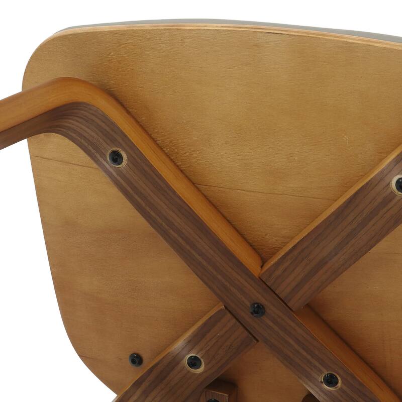 Clivo Leather Dining Chair with Open-Back and Poplar Wood Legs for Kitchen or Dining Room Set of 2