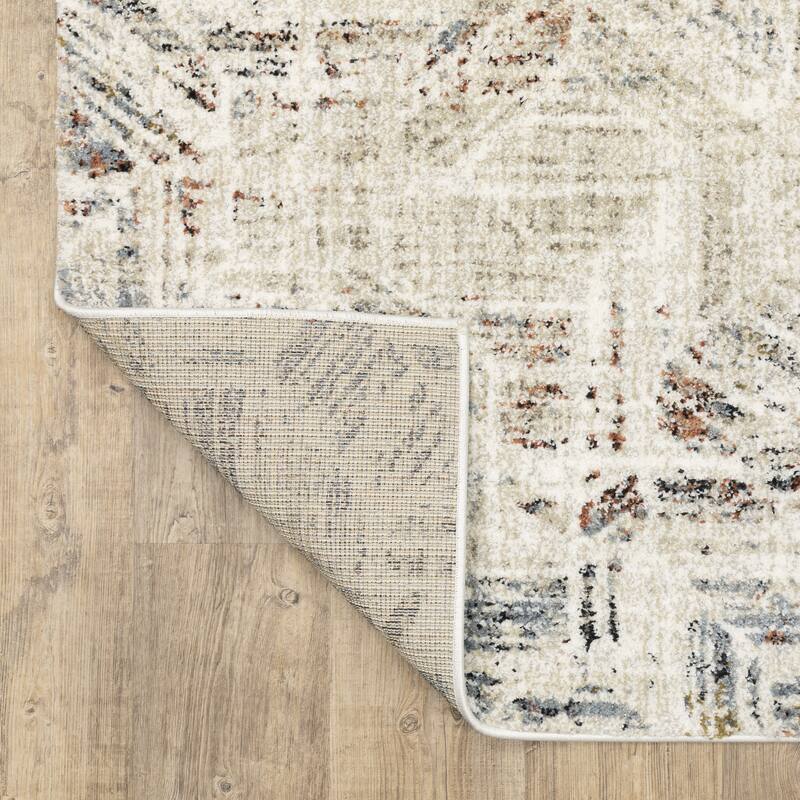 ROW Gemma Modern Distressed Geometric Beige/Multi Area Rug