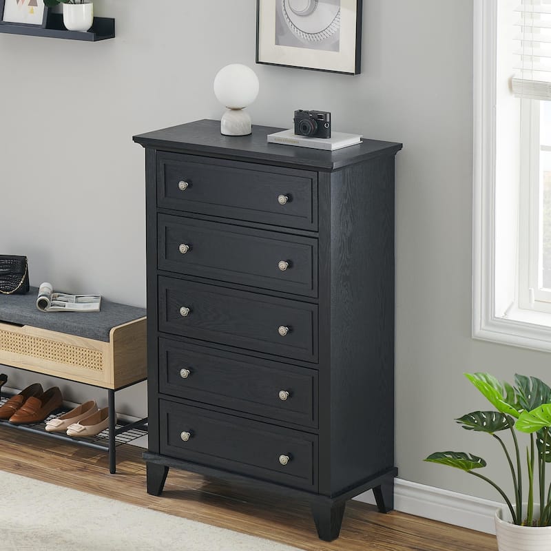 Drawers Dresser for Bedroom - Black - 5-drawer