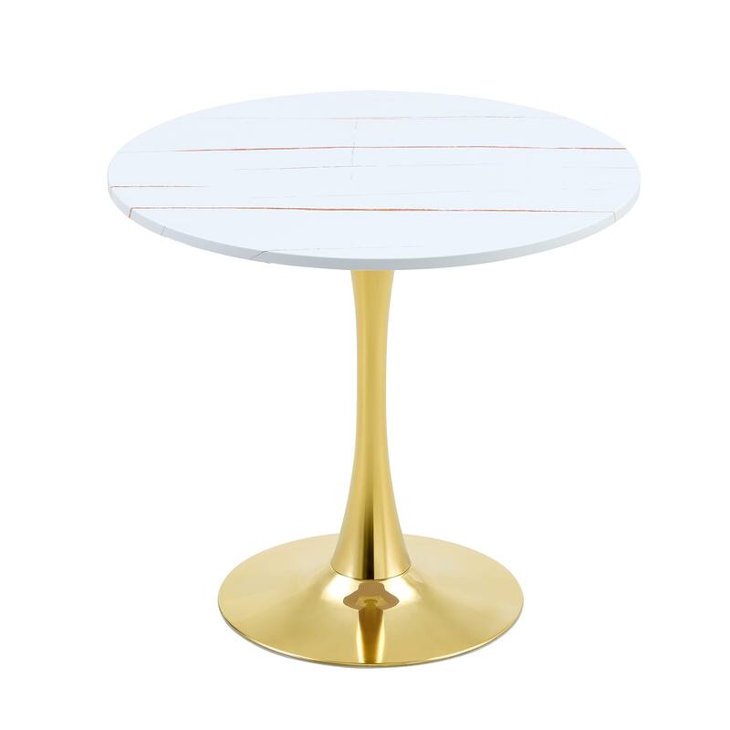 Kitchen Table with Thickened Tabletop, Round Tulip Dining Table, Bistro Table Circle Table Coffee Table