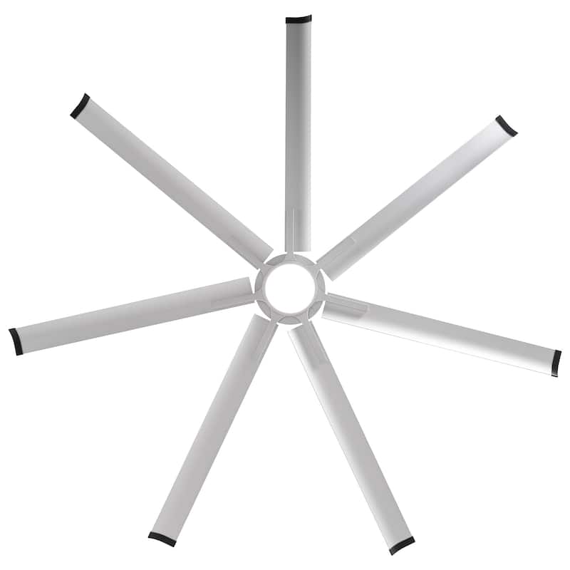 Ceiling Fan Industrial 100" Modern Silver 7-Blade LED Light