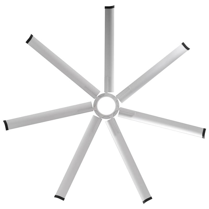 Ceiling Fan Industrial 84" Modern Silver 7-Blade LED Light