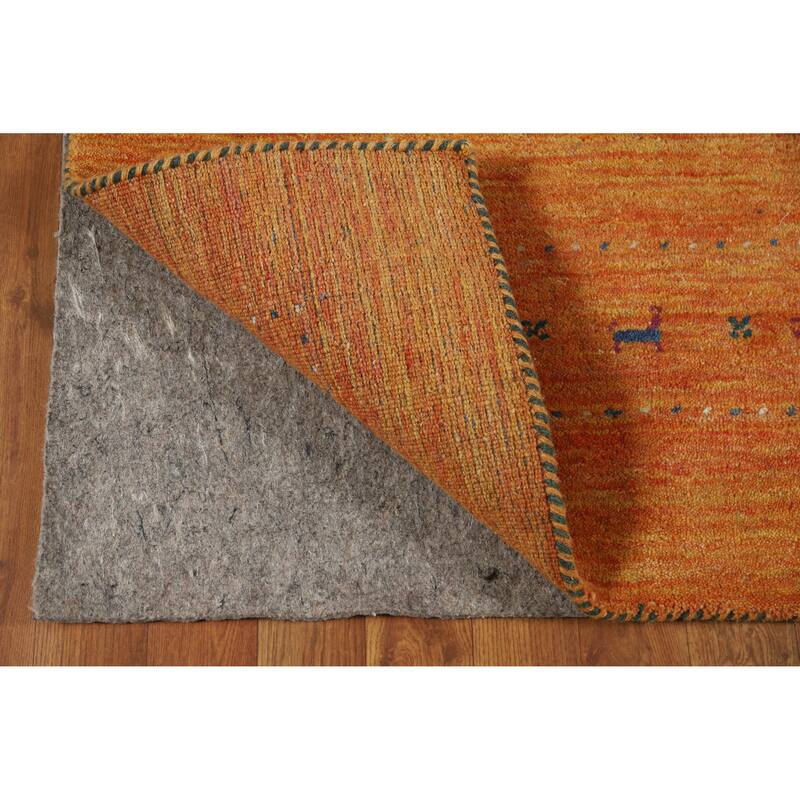 Gabbeh Indian Area Rug Handmade Orange Wool Carpet - 4'11" x 7'7"