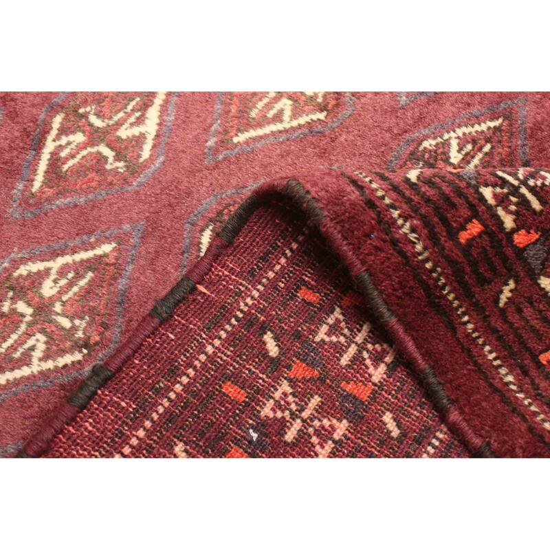 ECARPETGALLERY Hand-knotted Teimani Burgundy Wool Rug - 2'11 x 4'4