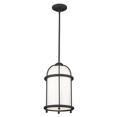Kichler Lighting Topiary 10 inch 1-Light Pendant Textured Black with Opal Glass