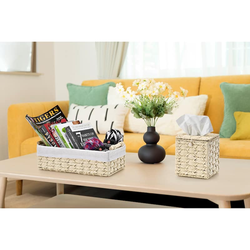 Sorbus Storage Wicker Baskets - Set of 3 - 13.5 x 6.75 x 4