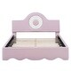 preview thumbnail 7 of 11, Pink Upholstered Platform Bed with LED Headboard
