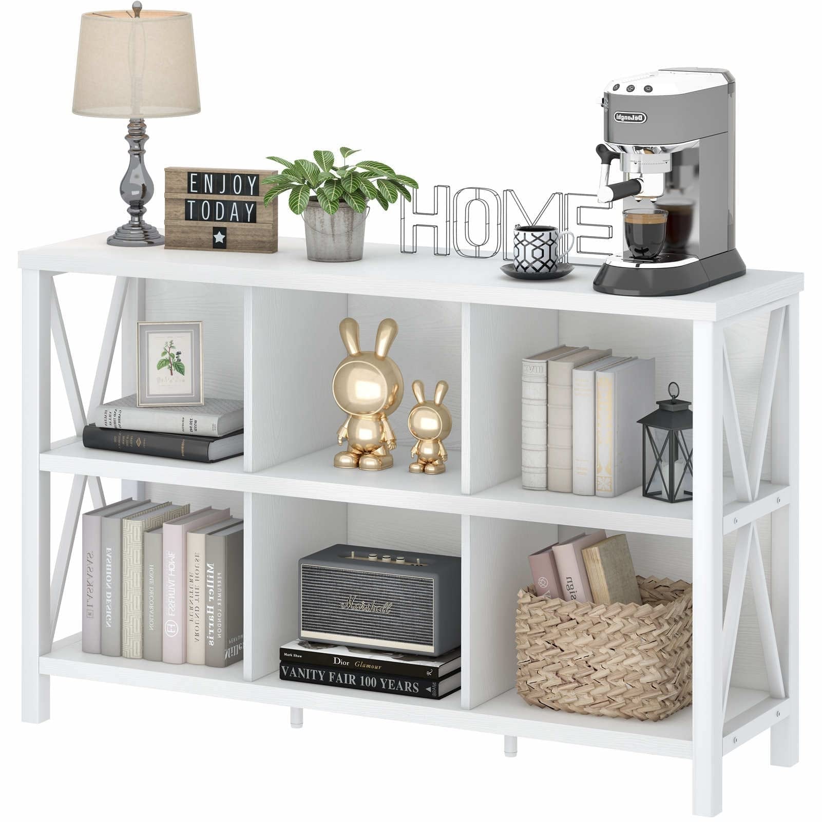 Long shop white bookcase