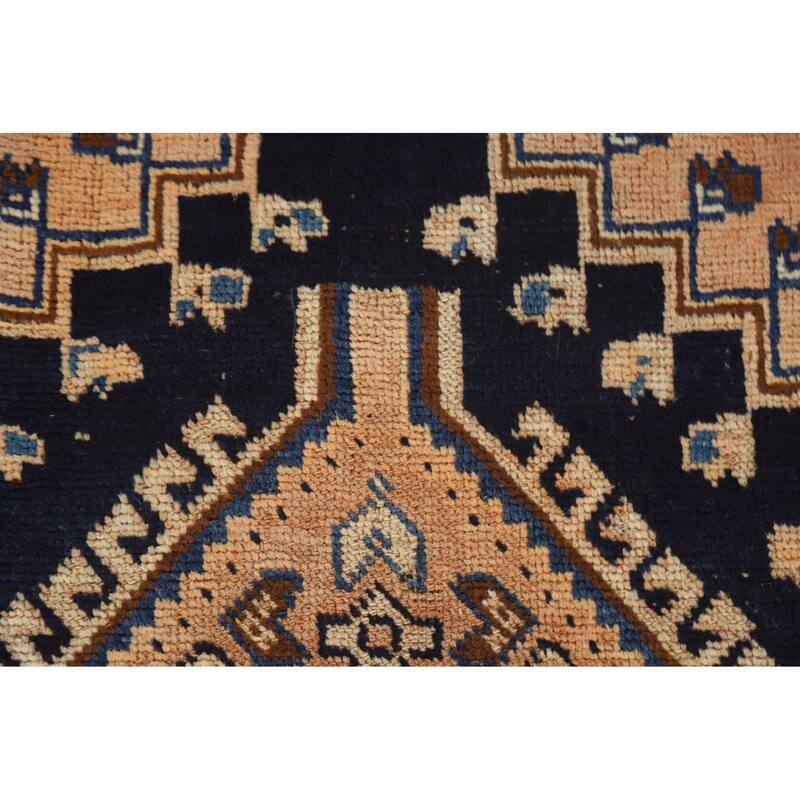 Tribal Qashqai Persian Antique Area Rug Handmade Wool Carpet - 3'6"x 7'9"