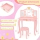 preview thumbnail 4 of 6, 2 in 1 Princess Makeup Desk Dressing Table Kids Vanity Set w/ Lights