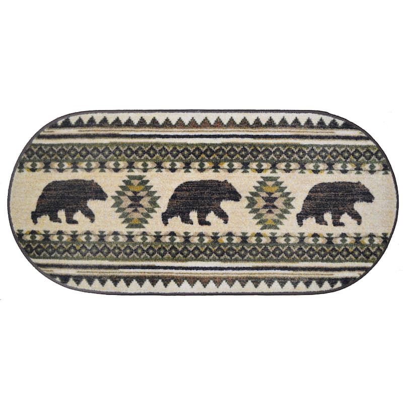 Cozy Cabin Bear Brothers Accent Rug - 20"x44"