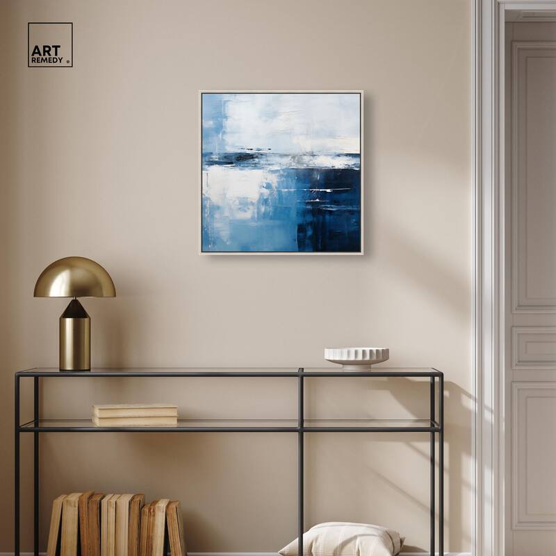 Layers of Blue Canvas by Art Remedy