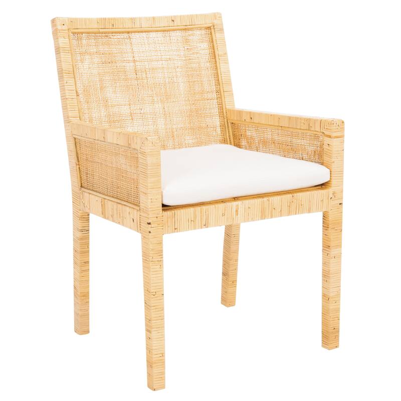 SAFAVIEH Almira Coastal Accent Chair with Cushion - 22.8" W x 22.4" L x 34.6" H - 23Wx22Dx35H