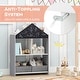 preview thumbnail 11 of 19, Playhouse Kids Bookshelf with Chalkboard and Whiteboard for 3-6 Years-Gray