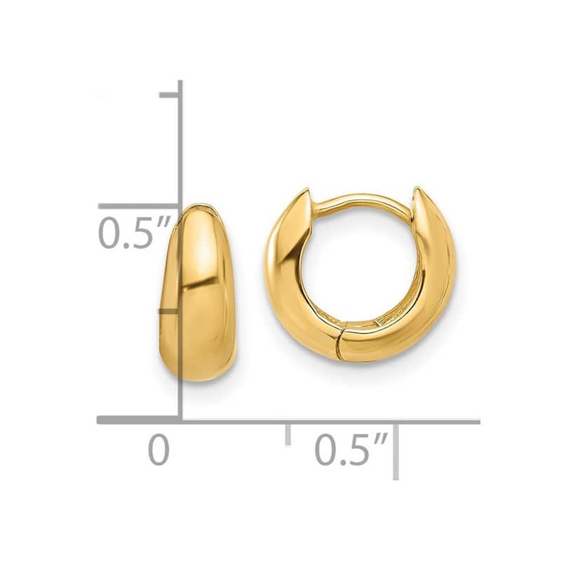 Curata 14k Yellow Gold Polished Hinged Hoop Earrings - 10x11.6mm