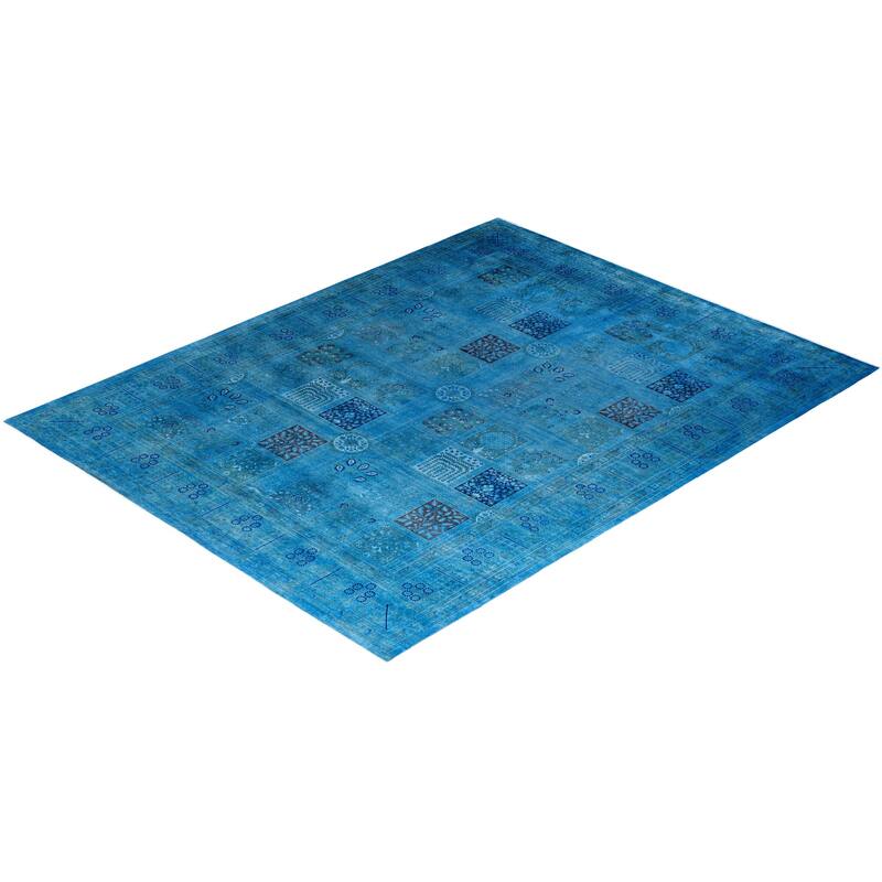 Fine Vibrance One-of-a-Kind Hand-Knotted Area Rug - Blue, 8' 2" x 10' 5" - 8' 2" x 10' 5"