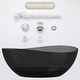 preview thumbnail 18 of 16, CASAINC 63in Transparent Resin Soaking Bathtub