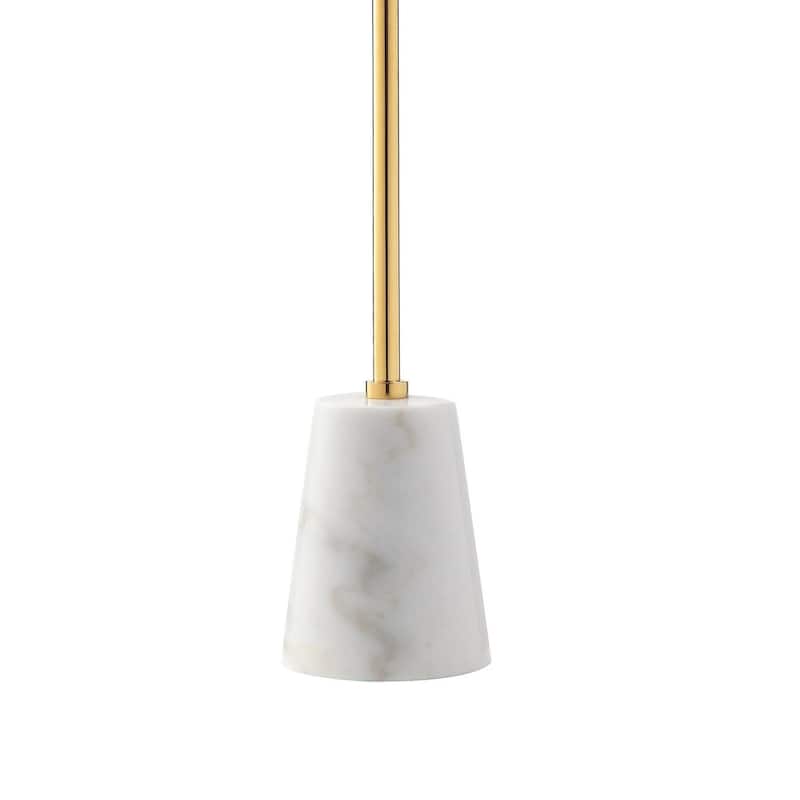 12 in. Gold and White Round Faux Marble End Table, Sturdy Build End Side Table for Living Rooms