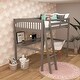 preview thumbnail 2 of 5, Grey High Loft Bed with Desk, Storage, and Full Size Frame