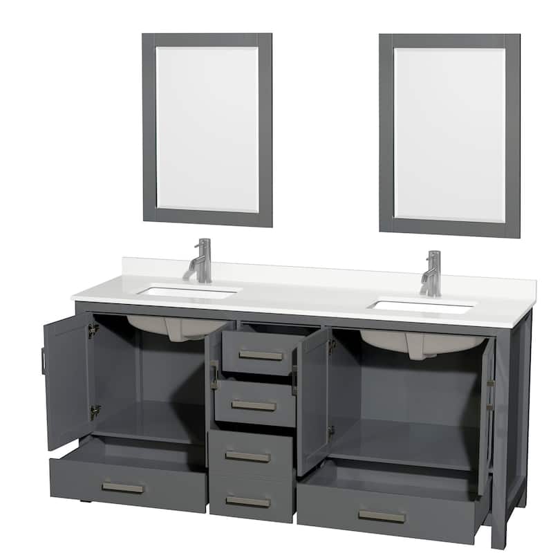 Wyndham Collection WCS141472D-QTZ-UNSM24 Sheffield 72" Free Standing