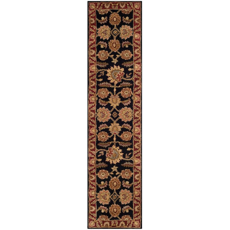 SAFAVIEH Handmade Classic Juliya Traditional Oriental Wool Rug - 2'3" x 10' Runner - Navy/Red