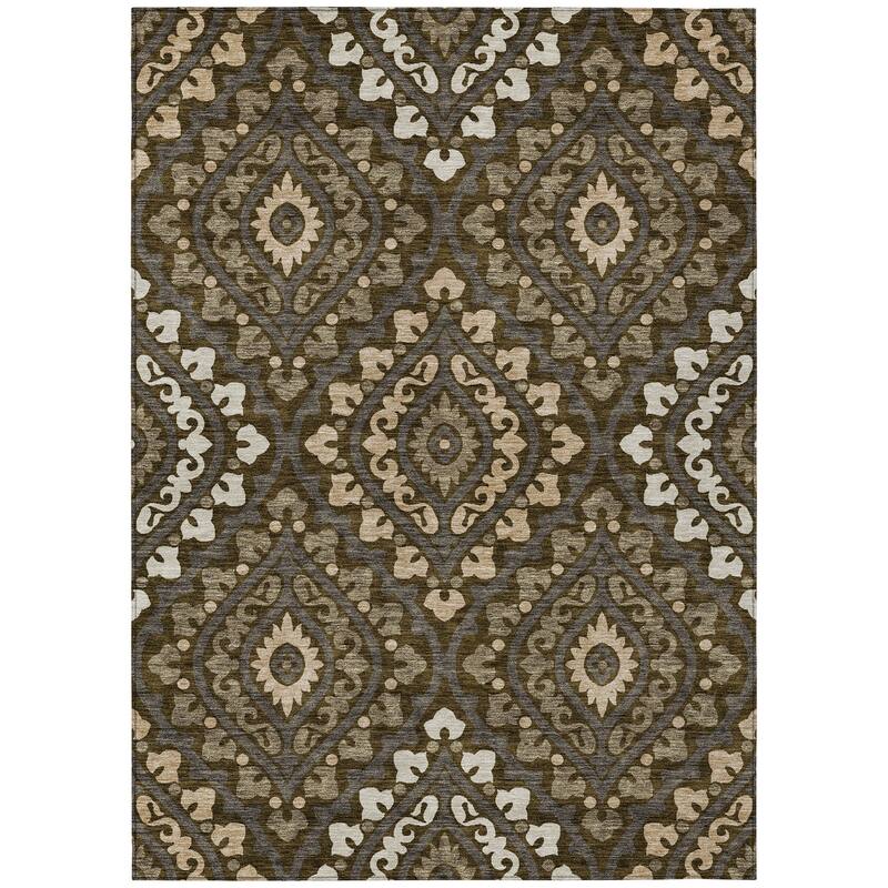 Machine Washable Indoor/ Outdoor Chantille Ttransitional Medallion Rug