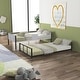 preview thumbnail 3 of 12, Black Twin over Twin Size Metal Bunk Bed with Vent Board, Heavy-duty Sturdy Metal, Noise Reduced, Safety Guardrail