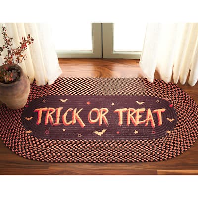 SAFAVIEH Handmade Braided Halloween Poster Azniv Rug - 1'8" x 4' Oval