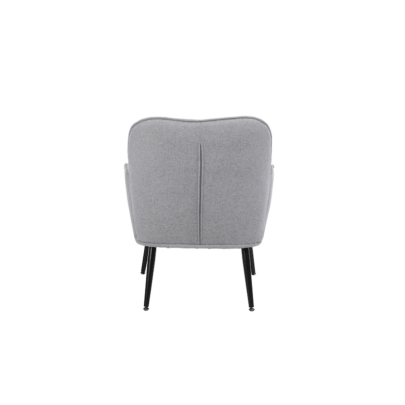 Modern Mid Century Chair Linen Sherpa Armchair for Living Room Bedroom Office Easy Assemble