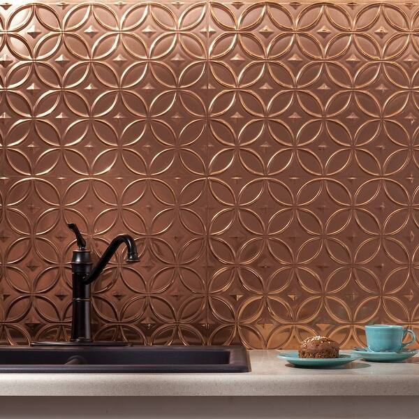 Shop For Fasade Rings Decorative Vinyl 18in X 24in Backsplash Panel In Polished Copper 5 Pack Get Free Delivery On Everything At Overstock Your Online Home Improvement Shop Get 5 In Rewards With Club O 32191729