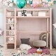 preview thumbnail 1 of 8, Twin Size Metal Loft Bed with 4-Tier Shelves and Storage,Metal Loft Bed With Storage Space,Modern Style,Pink Pink