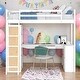 preview thumbnail 2 of 21, Twin Size Loft Bed With Ladder,Shelves and Desk for Home