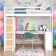 preview thumbnail 1 of 21, Twin Size Multi-function Loft Bed With Ladder,Shelves and Desk,Solid Construction