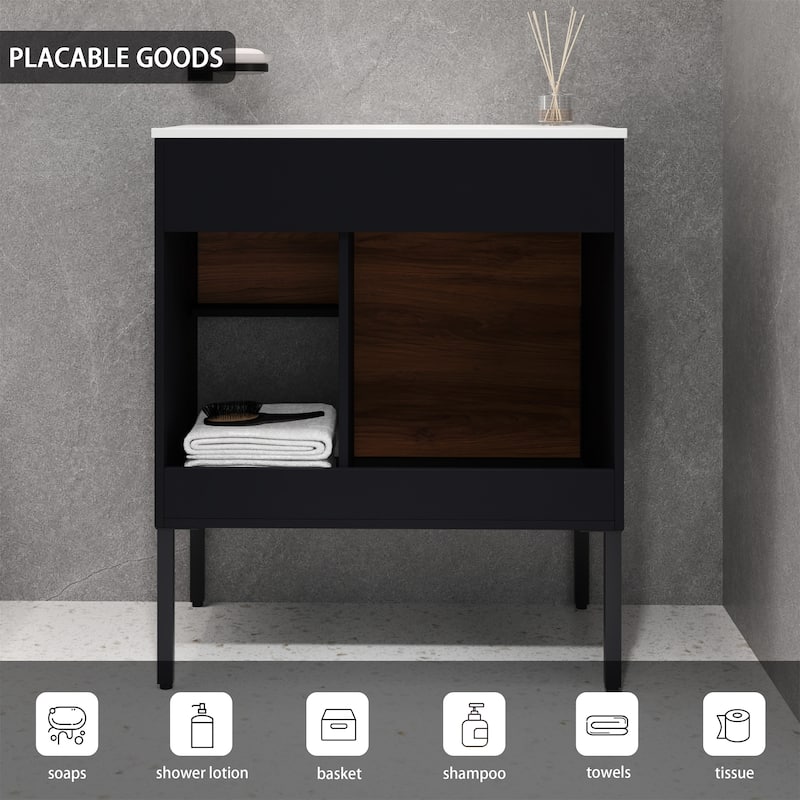 30 inch Freestanding Bathroom Vanity With Gel Sink