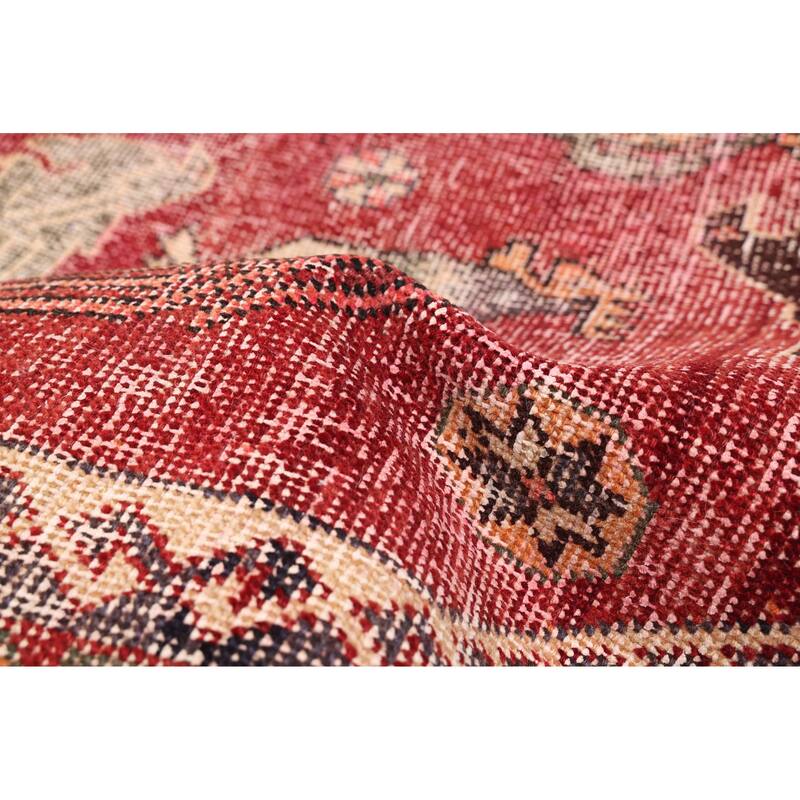ECARPETGALLERY Hand-knotted Antalya Vintage Dark Red Wool Rug - 4'7 x 6'4