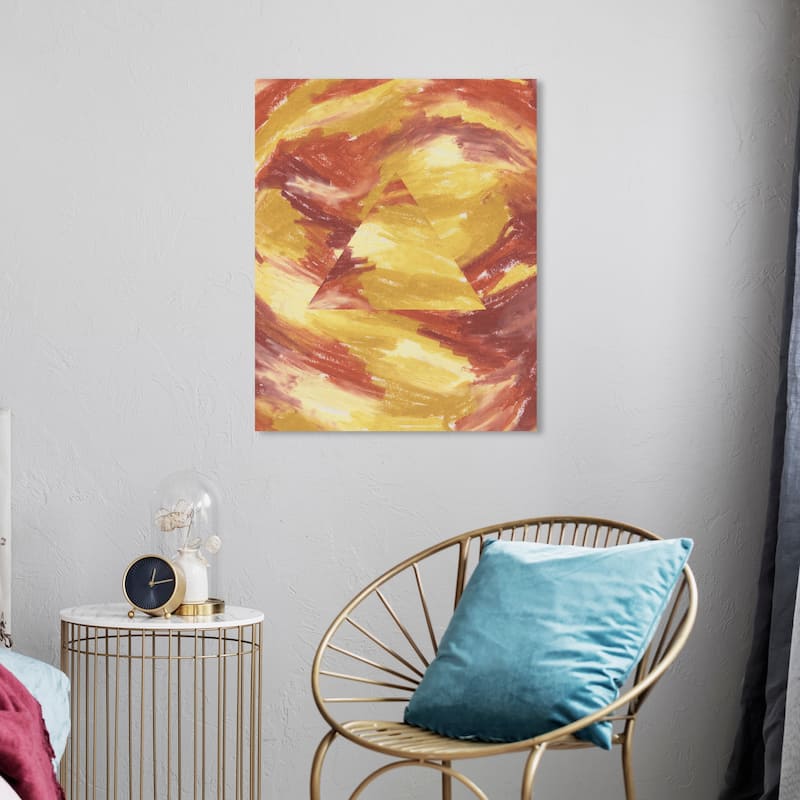 Wynwood Studio Canvas Abstract Color Land Pyramid Gold Modern & Contemporary Wall Art Canvas Print - 20 x 24