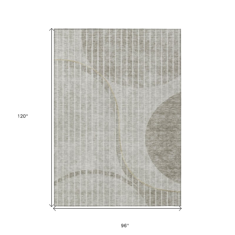 HomeRoots Striped Transitional Rectangle Outdoor Rug