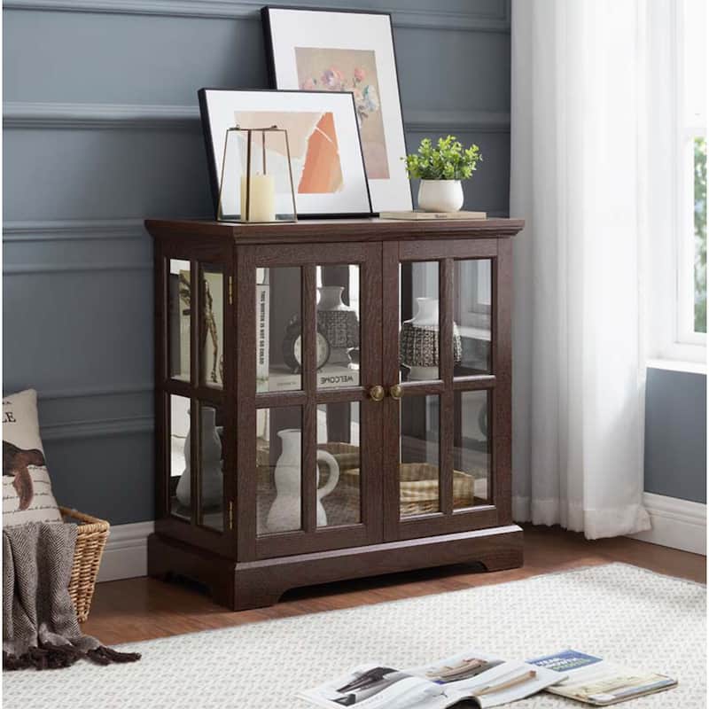 LED Curio Display Cabinet,Cherry