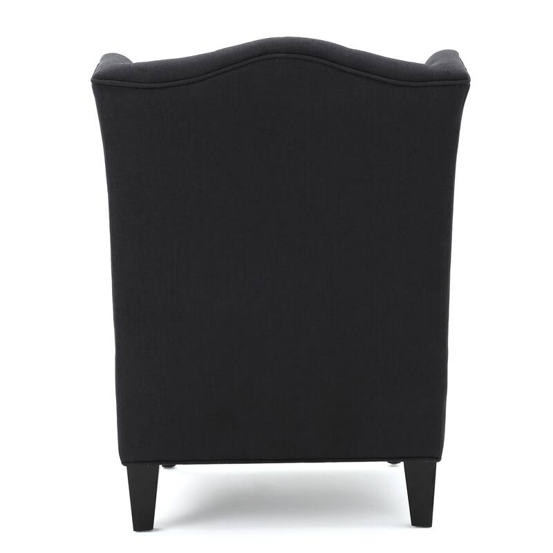 Modern 27.5" High Back Upholstered Button Tufted Club Chair with Rubber Wood Legs