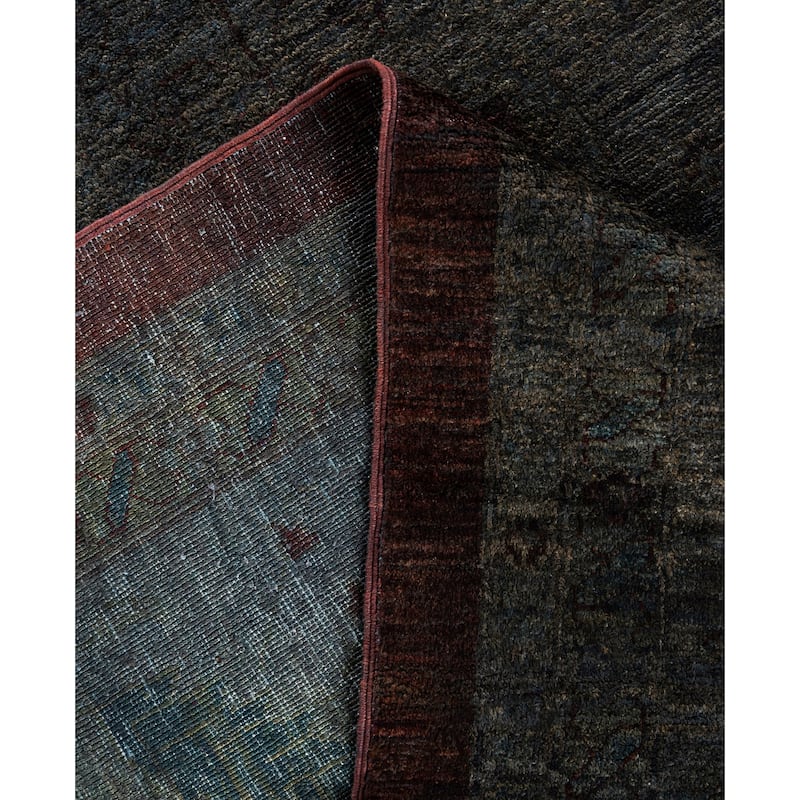 Overdyed One-of-a-Kind Hand-Knotted Area Rug - Gray - 12' 3" x 17' 6"