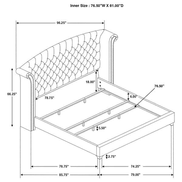 dimension image slide 3 of 6, Melody 4-piece Bedroom Set