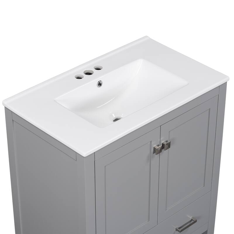 30" Bathroom Vanity with Single Sink Soft Closing 2 Doors and a Drawer