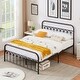 preview thumbnail 16 of 34, Industrial Metal Platform Bed Frame with Headboard Twin/Full/Queen/King Size Bed