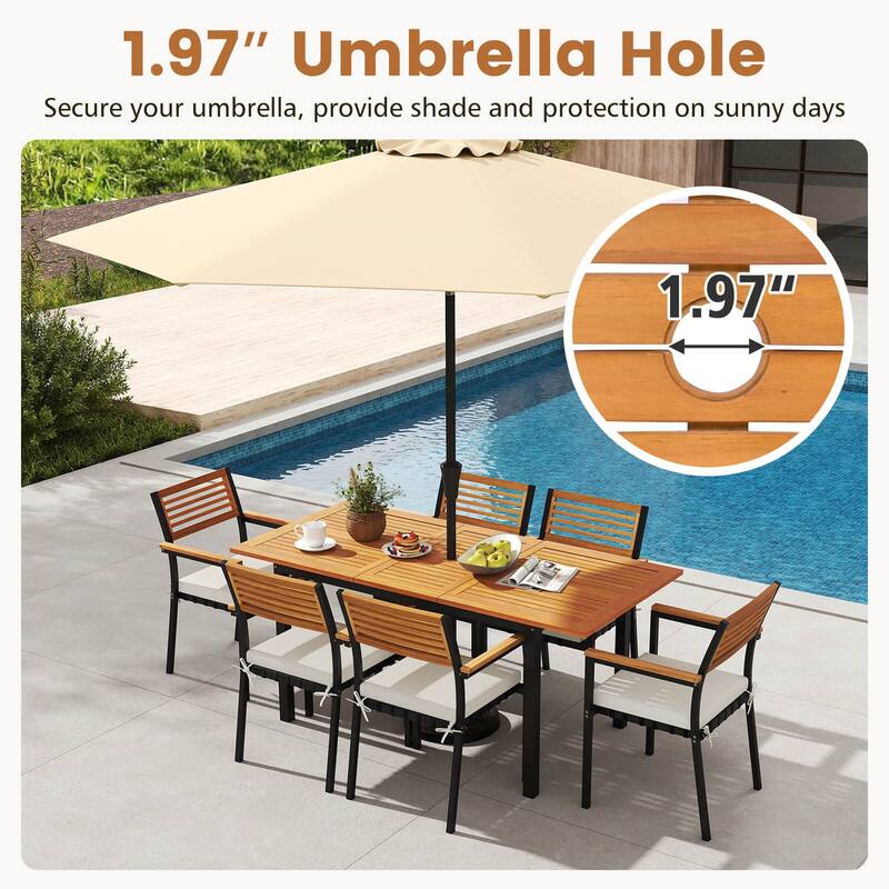 Costway Extendable Patio Dining Table for 4-8 People with 1.97” - See Details