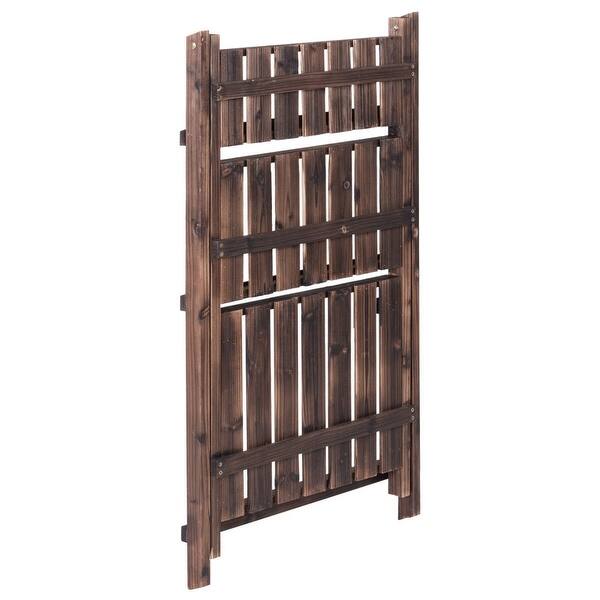 Shop Costway 3 Tier Outdoor Wood Design Flower Pot Shelf Stand