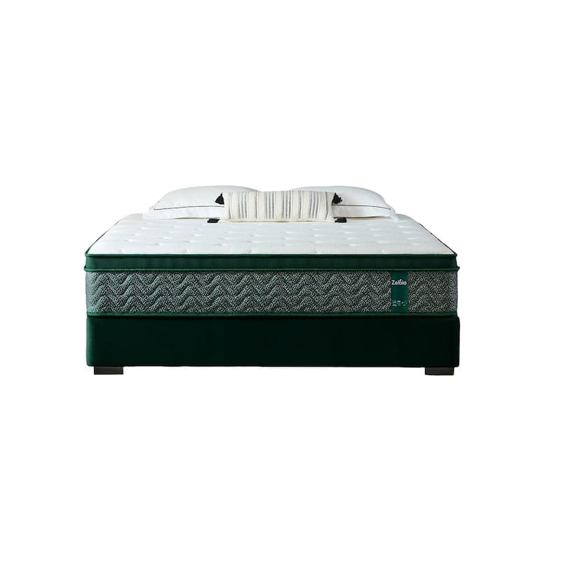 Pefect Medium Firm Gel Memory Foam 12 in. Hybrid Motion Isolation Mattress - Green - Queen